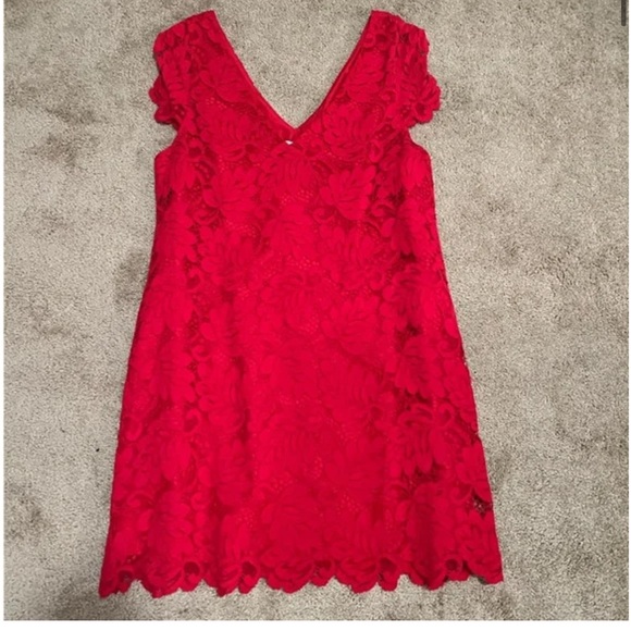 BB Dakota Dresses & Skirts - BB Dakota Jacqueline Shift Dress Red Lace - Nordstrom tags on